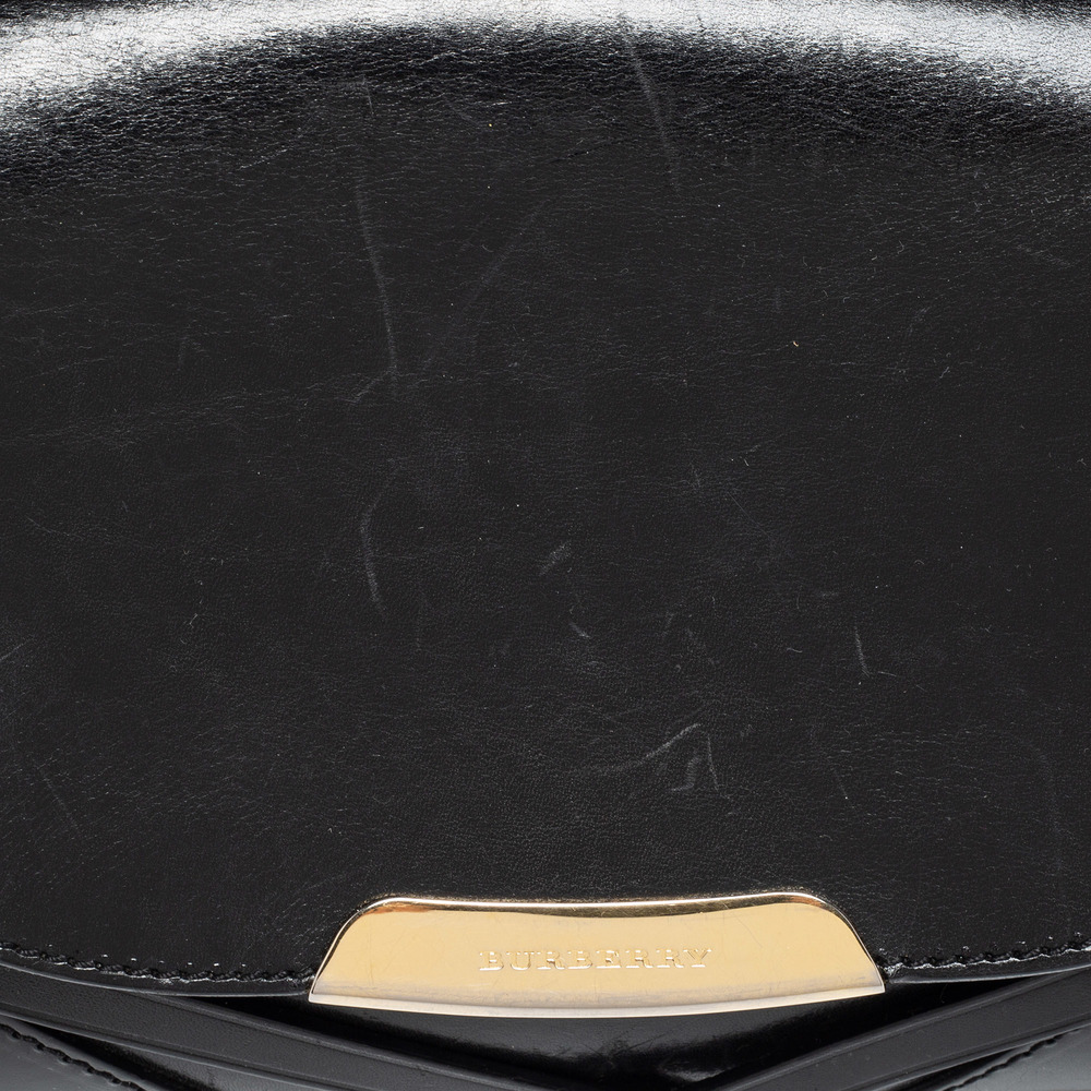BURBERRY Black Leather Abbott Crossbody Bag - Picture 5 of 8